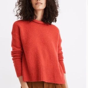 Madewell Wool Alpaca Fulton Pullover Mockneck Sweater Vintage Dahlia Coral XXS
